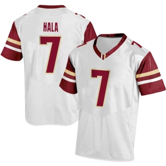 Men's Boston College Eagles Sione Hala Football Jersey - Replica White