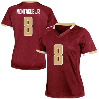 Women's Boston College Eagles Johnathan Montague Jr. Maroon Team Color Jersey - Replica