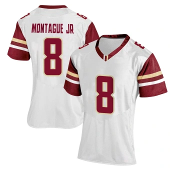 Women's Boston College Eagles Johnathan Montague Jr. Women Football Jersey - Replica White