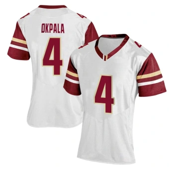 Women's Boston College Eagles Neto Okpala Women Football Jersey - Replica White