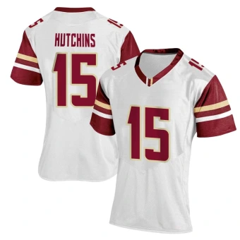 Women's Boston College Eagles Quintayvious Hutchins Women Football Jersey - Replica White