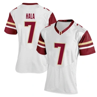 Women's Boston College Eagles Sione Hala Women Football Jersey - Replica White